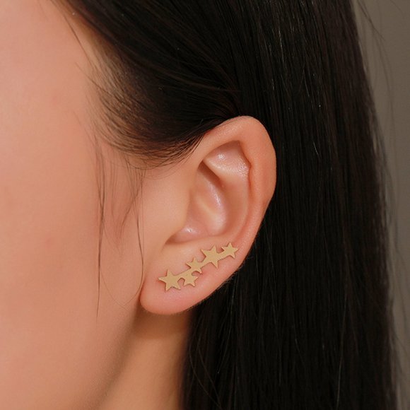 5 Stars Earrings Wire Earrings - Picture 2 of 5